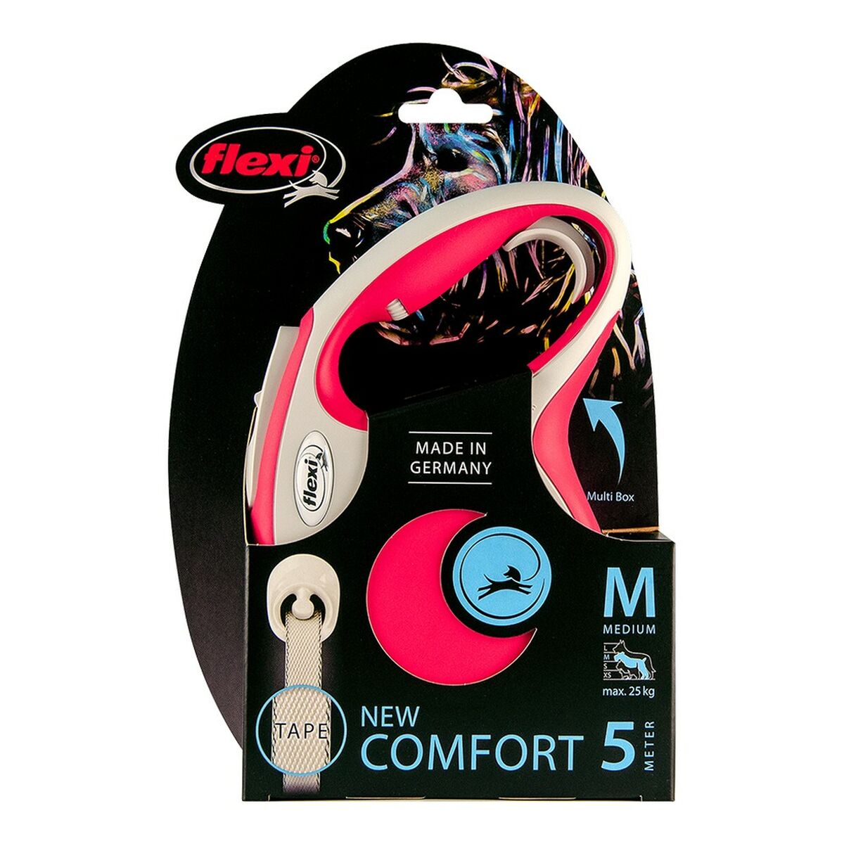 Pasji svinec Flexi NEW COMFORT Rdeča XS